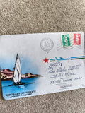 Lettre illustrée Djibouti 1991, oblitération militaire, timbres Marianne