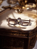 Broche Belle Époque fantaisie, strass transparents, monture métal doré, vers 189