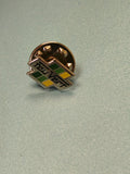 Vintage pin's Feu Vert logo vert jaune, badge ancien collection auto