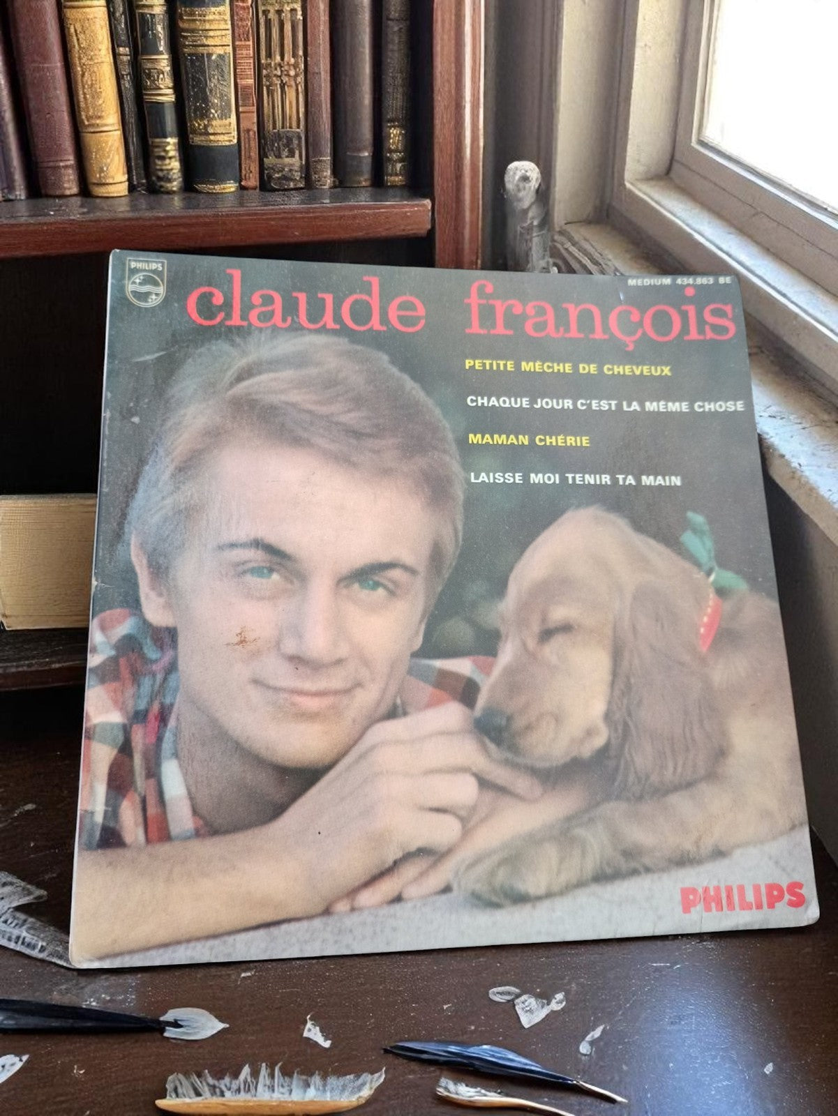 Vinyle 45 Tours Claude François Philips Vintage Années 60 Pochette Photo Chien