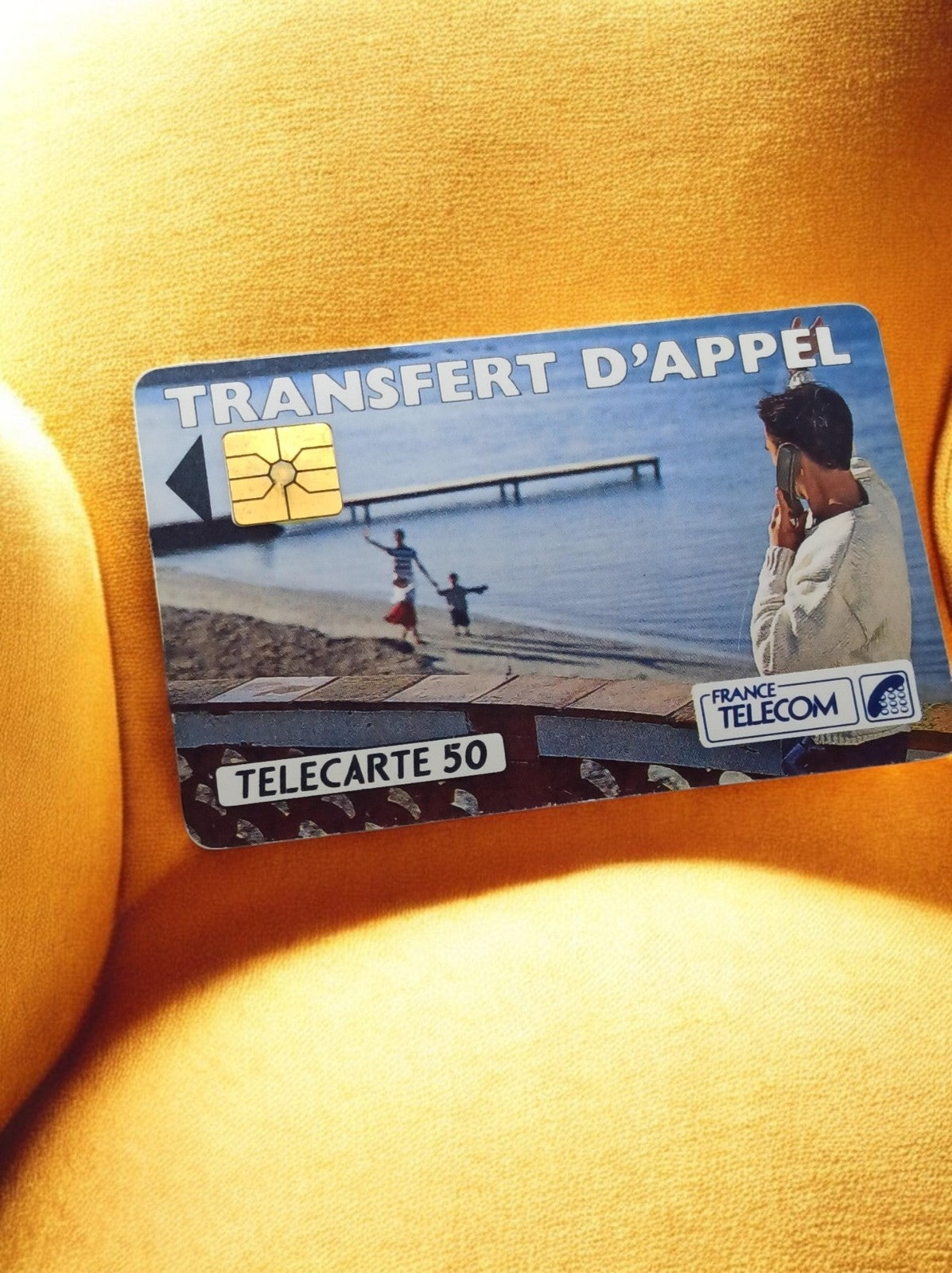 Télécarte France Telecom 50 unités vintage, Transfert d’Appel, puce jaune