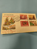 Ancienne enveloppe FDC Vietnam 1966 T?t Trung-Nguyên timbres fête des âmes