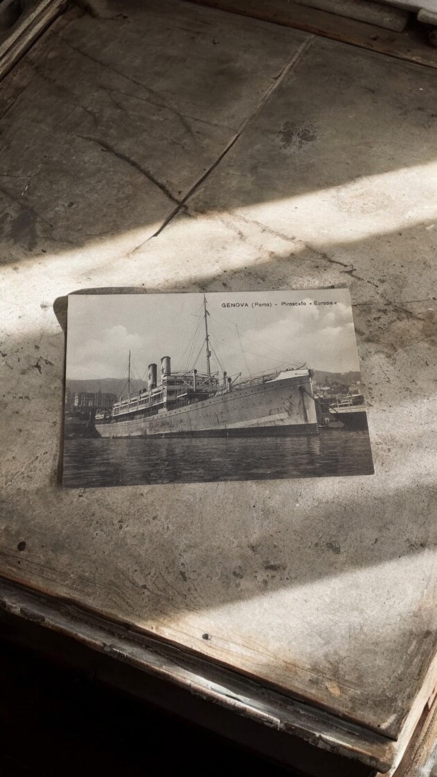Carte postale ancienne paquebot Europa Gênes GENOVA Piroscafo maritime vintage