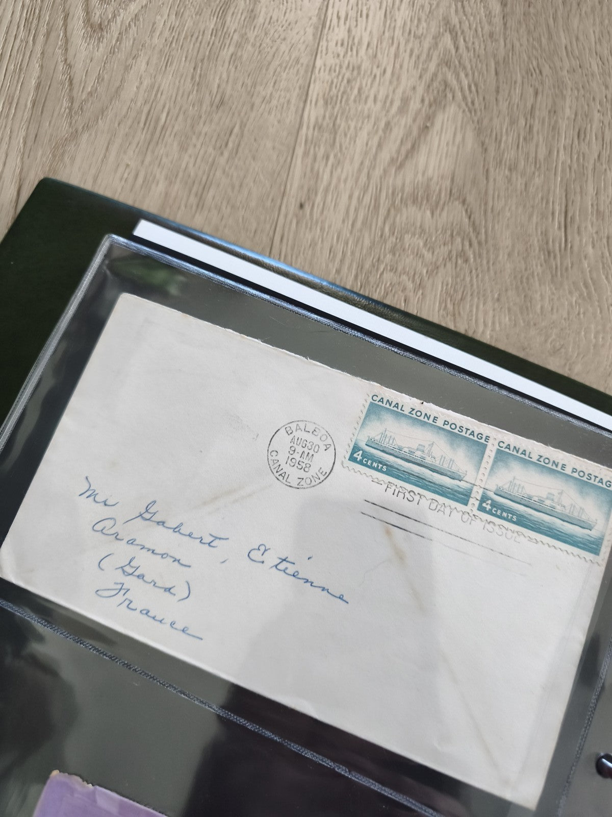Ancienne enveloppe philatélie oblitérée Canal Zone 1956 timbre 1er jour