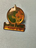 Vintage pin's Marius Ferrat fleuriste, jaune et vert, collection (Ref 18)