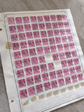 Gros lot ancien timbres Marianne 70c rose oblitérés sur planche philatélie étude