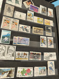 Lot anciens timbres USA oblitérés vintage, motifs variés, philatélie collection
