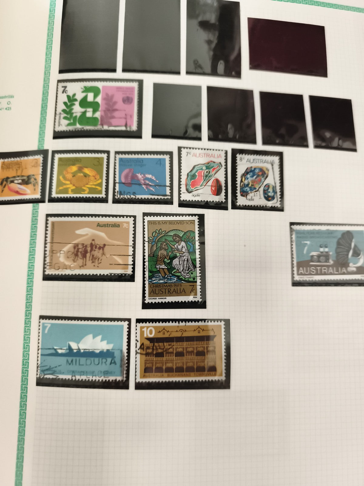 Timbres Australie lot thématique oblitérés animaux architecture Noël