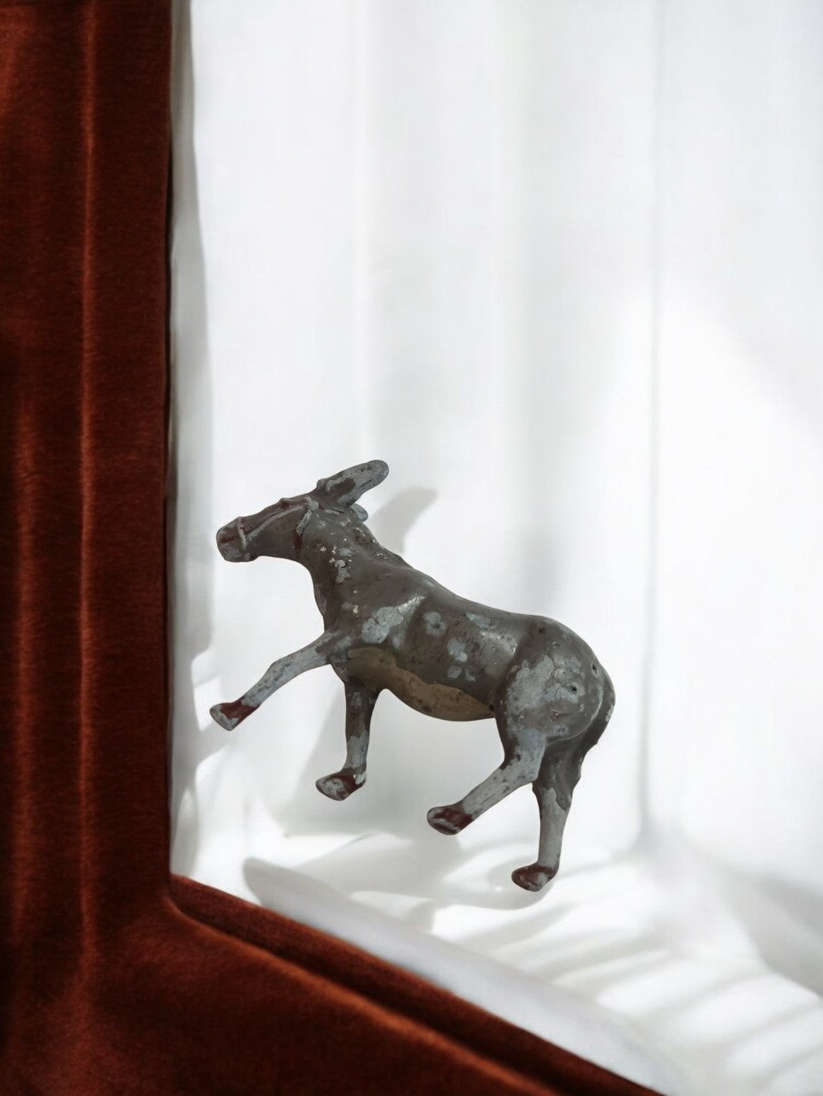Âne figurine vintage Kiralu, statuette rétro, animal ancien déco