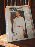 Patron couture vintage robe années 70, modèle rétro femme taille 42