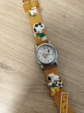 Montre Snoopy enfant bracelet orange motifs Joe Cool et football Peanuts