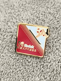 Pin's Kodak Express vintage émaillé, logo photo, années 80-90, rectangulaire
