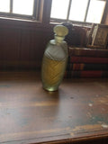 Miniature parfum vintage verre dépoli motif feuille flacon ancien déco