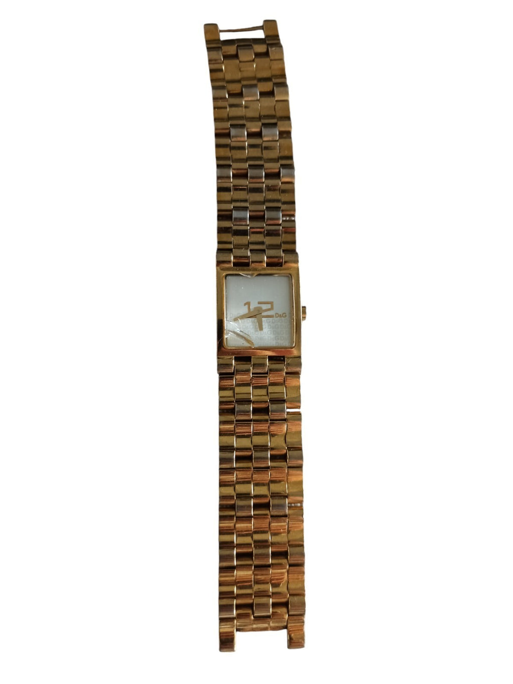Montre femme Dolce & Gabbana vintage dorée cadran carré DaG rétro