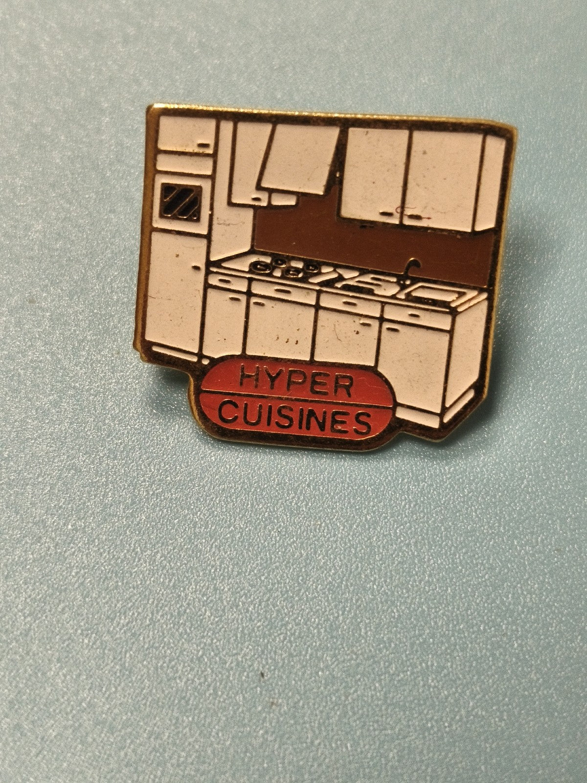 Vintage pin's Hyper Cuisines ancien, cuisine miniature, collection publicitaire