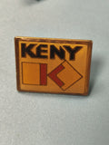 Vintage pin's publicitaire KENY carré jaune logo rétro collection