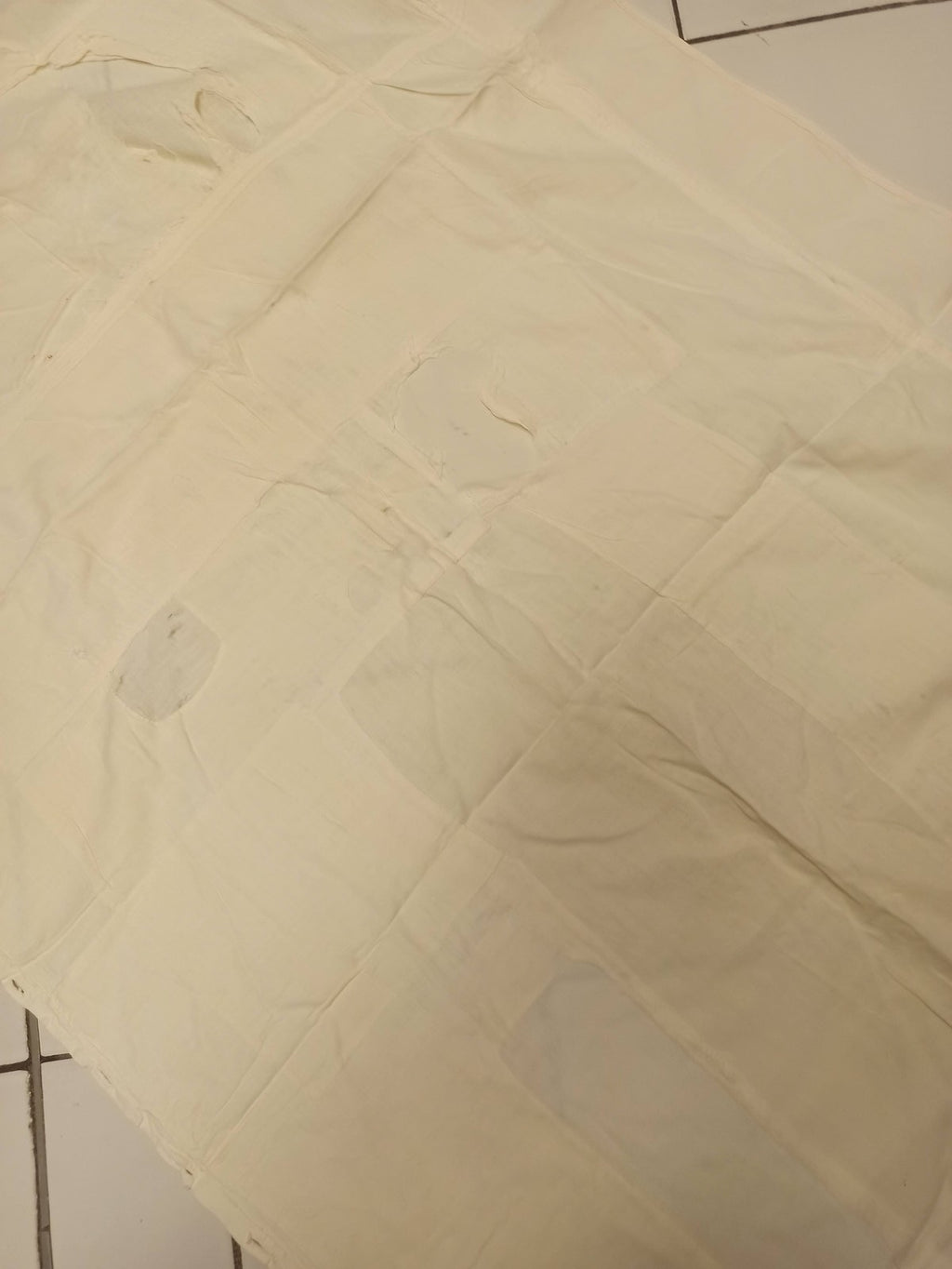 Drap de lit ancien brodé fin XIXe vintage rétro collection linge maison rare