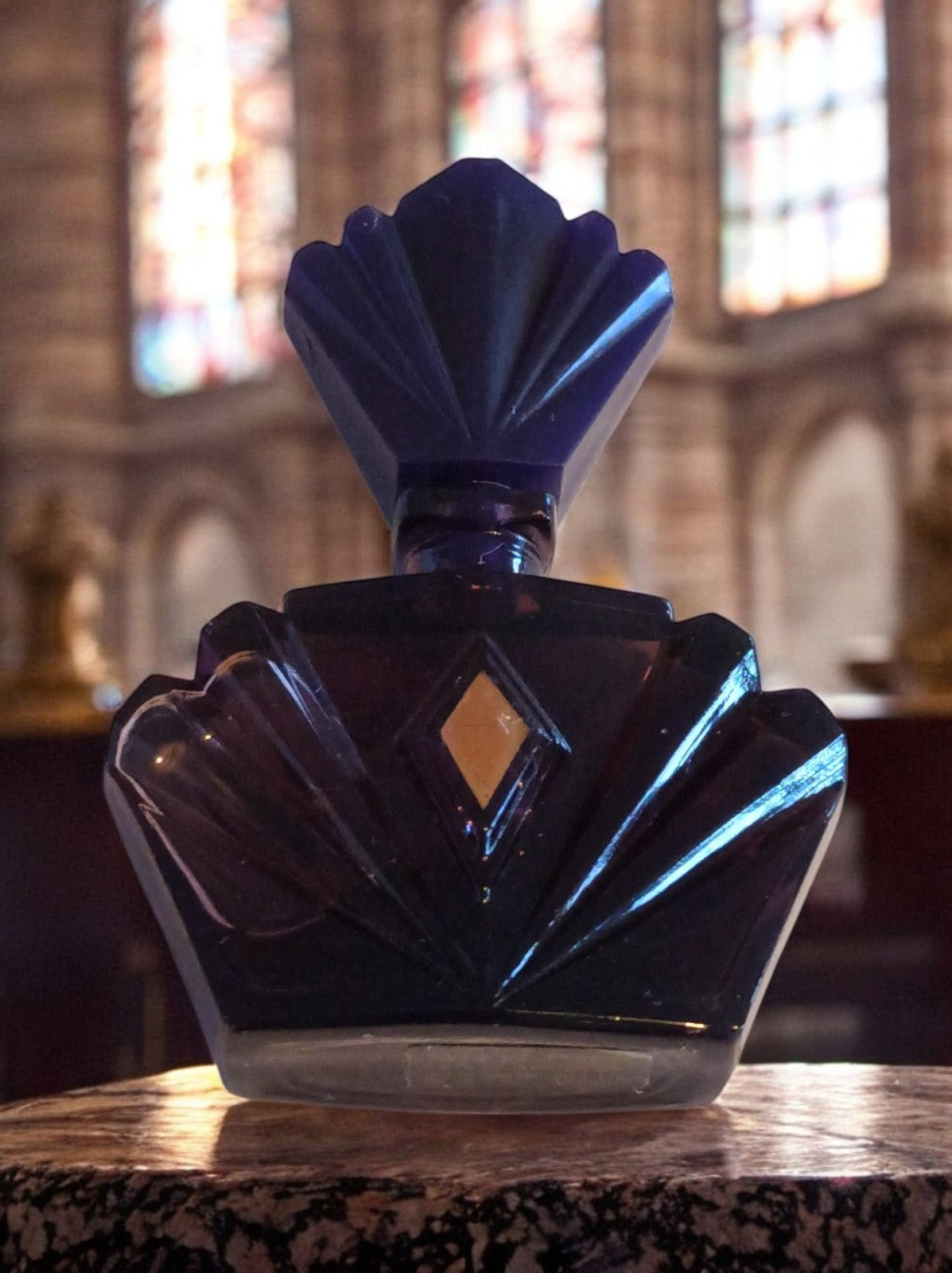 Miniature parfum vintage Elizabeth Taylor PASSION flacon Art déco violet