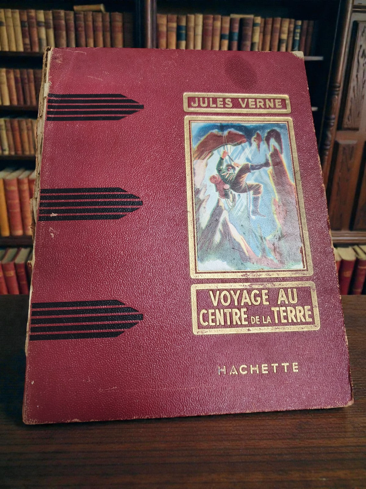 Livre ancien Jules Verne Voyage centre Terre Hachette 1952 vintage collection