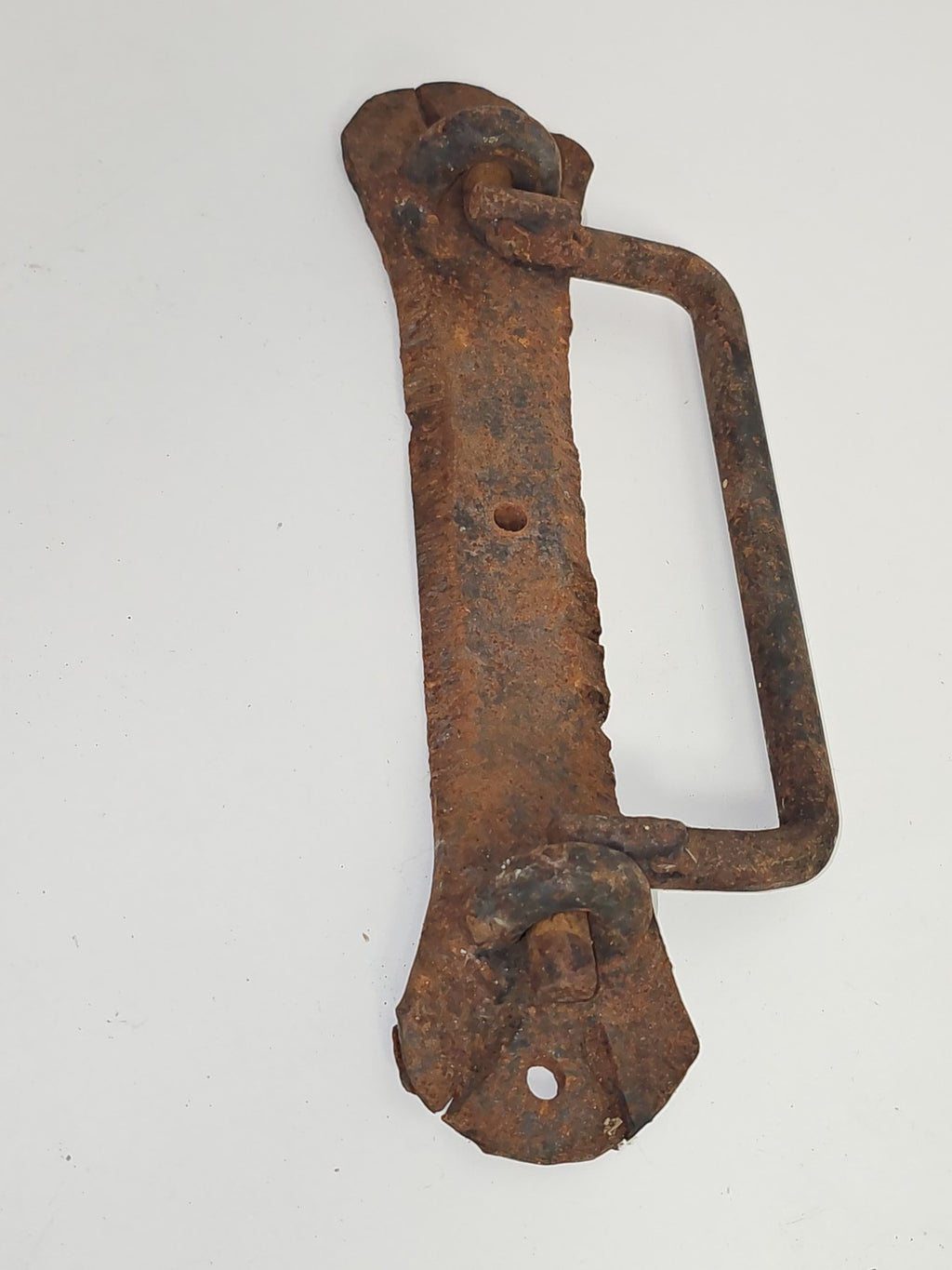 Poignée de porte ancienne XIXe fer massif carré vintage rétro collection France