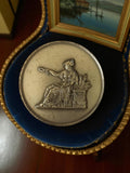 Médaille bronze française vintage, motif allégorie assise, collection rare