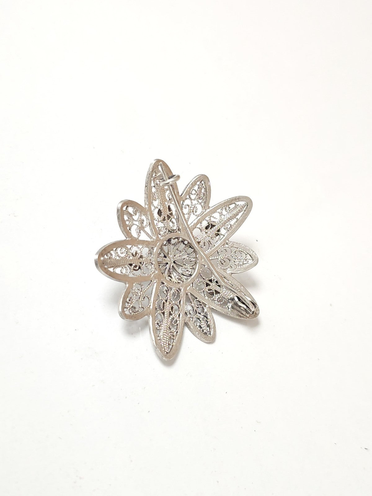 Vintage antique enameled silver brooch, retro jewelry collection decoration