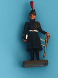Figurine soldat ancien en plomb uniforme noir sabre doré vintage