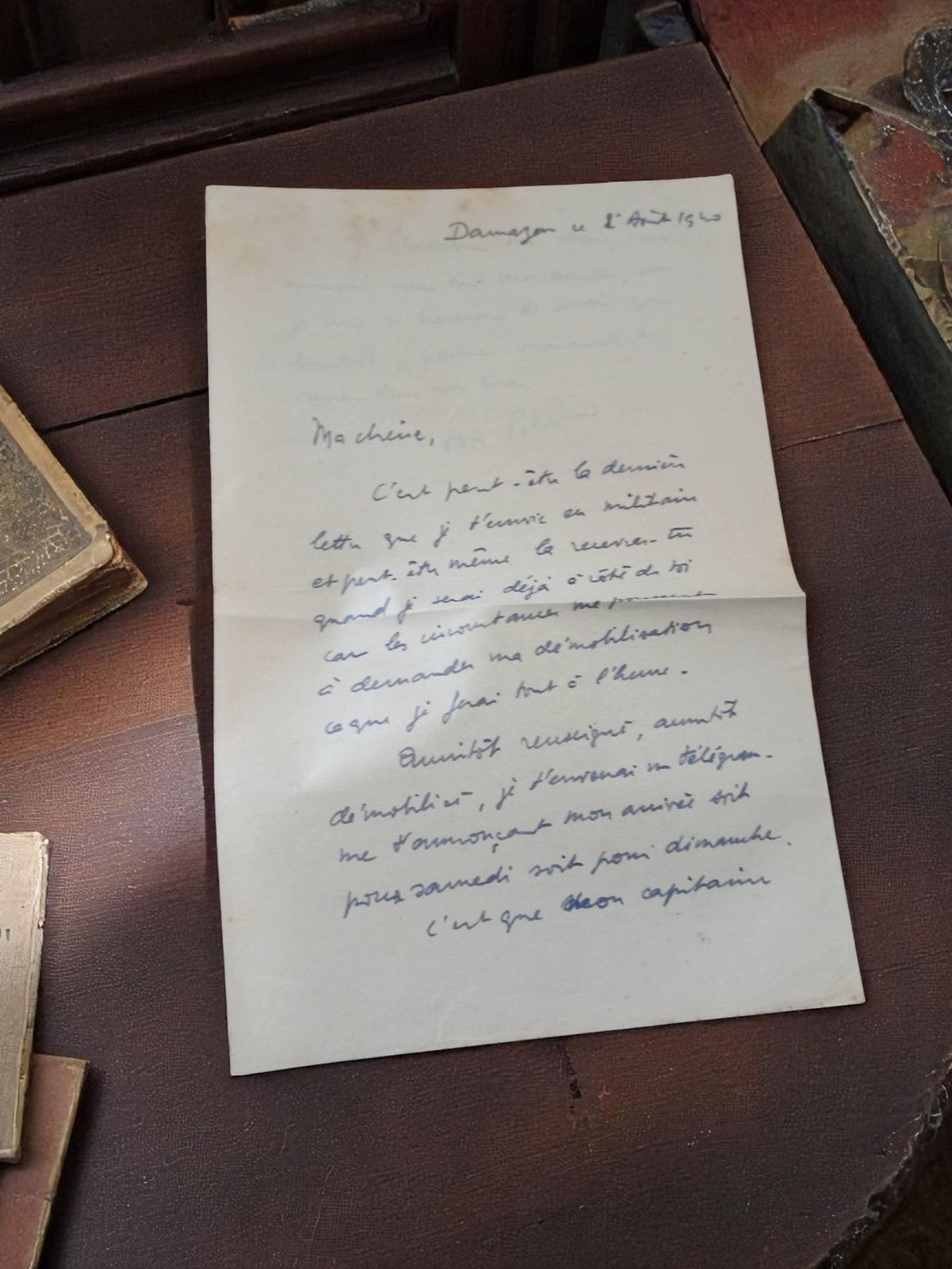 Lettre manuscrite 1945 guerre France témoignage émouvant époque 39-45