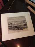 Gravure ancienne "Kwah, ville du pays d’Ouossas" vintage déco murale rétro