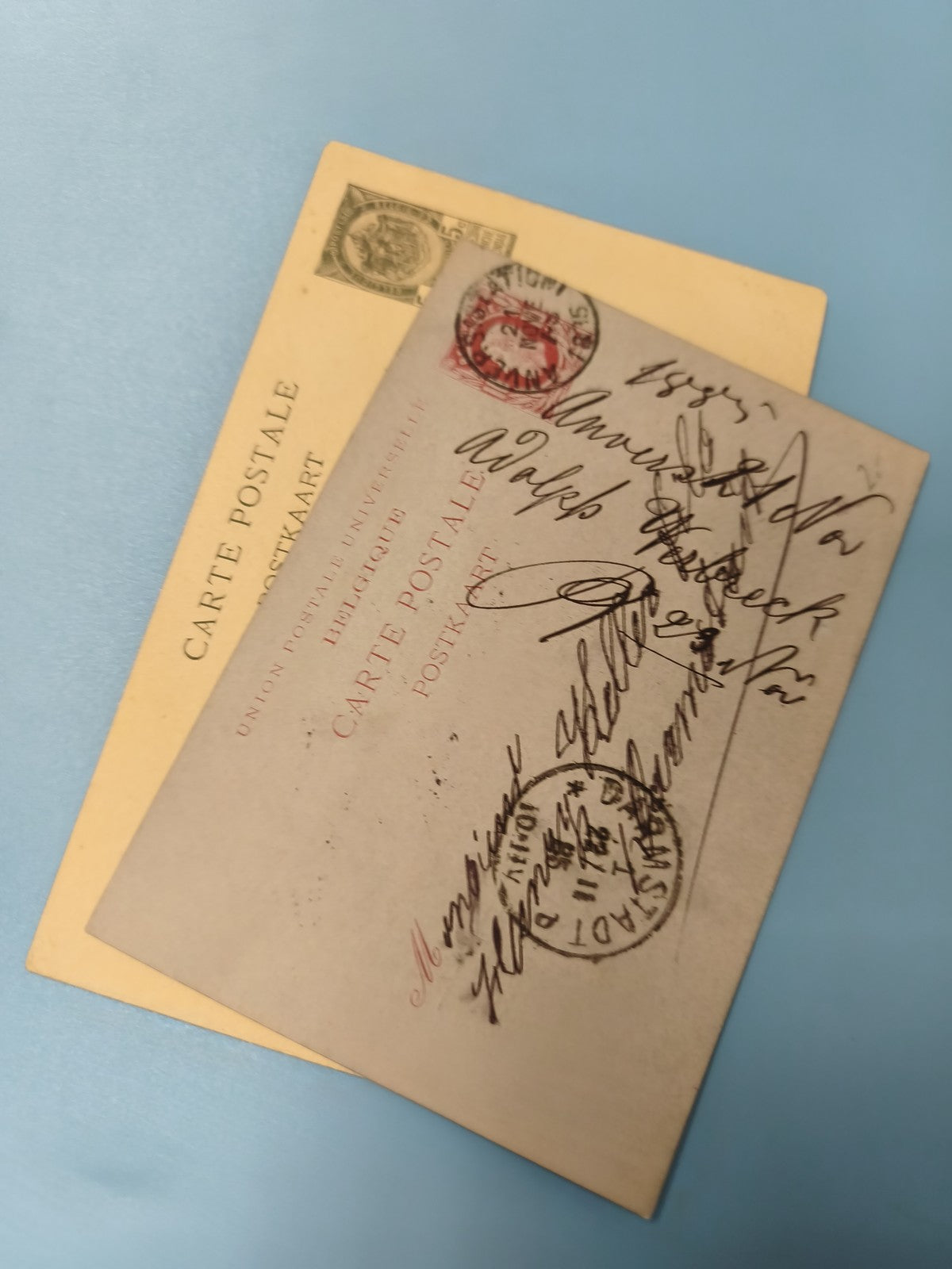 Ancienne carte postale début XXe France philatélie timbre cachet postal
