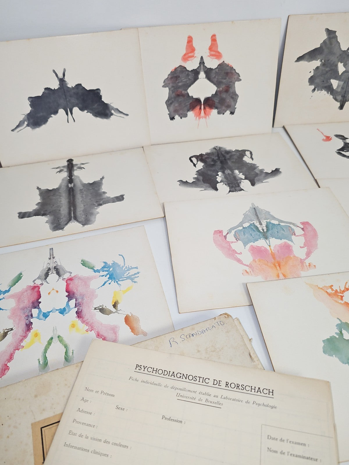 Titre: Vintage carnet psychodiagnostic Rorschach authentique hôpital, curiosité