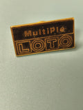 Vintage pin's Loto Multiple ancien jeu de hasard rectangulaire collection