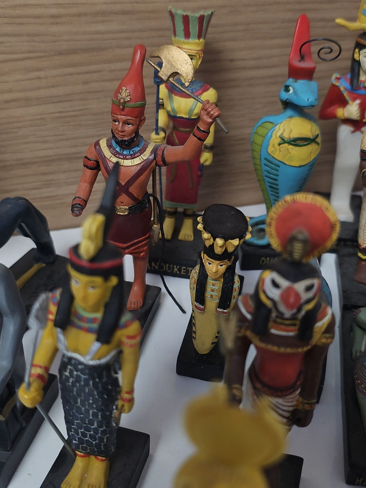 Vintage figurines dieux Égypte ancienne + magazines, set collection ancien rare