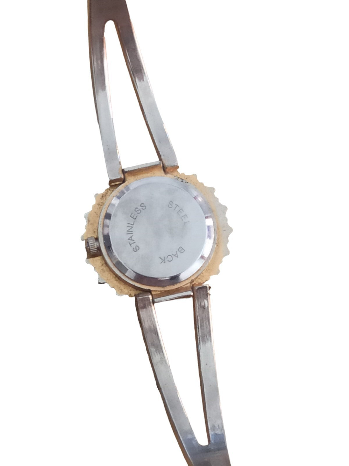 Montre vintage Ceiqny suisse, bracelet rigide doré, cadran strass élégant