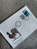 Lettre FDC Finlande 1977 coq Church Weathercock timbres Helsinki philatélie