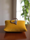 Bague fantaisie vintage cuivre carré motif perlé taille 53 anneau rétro