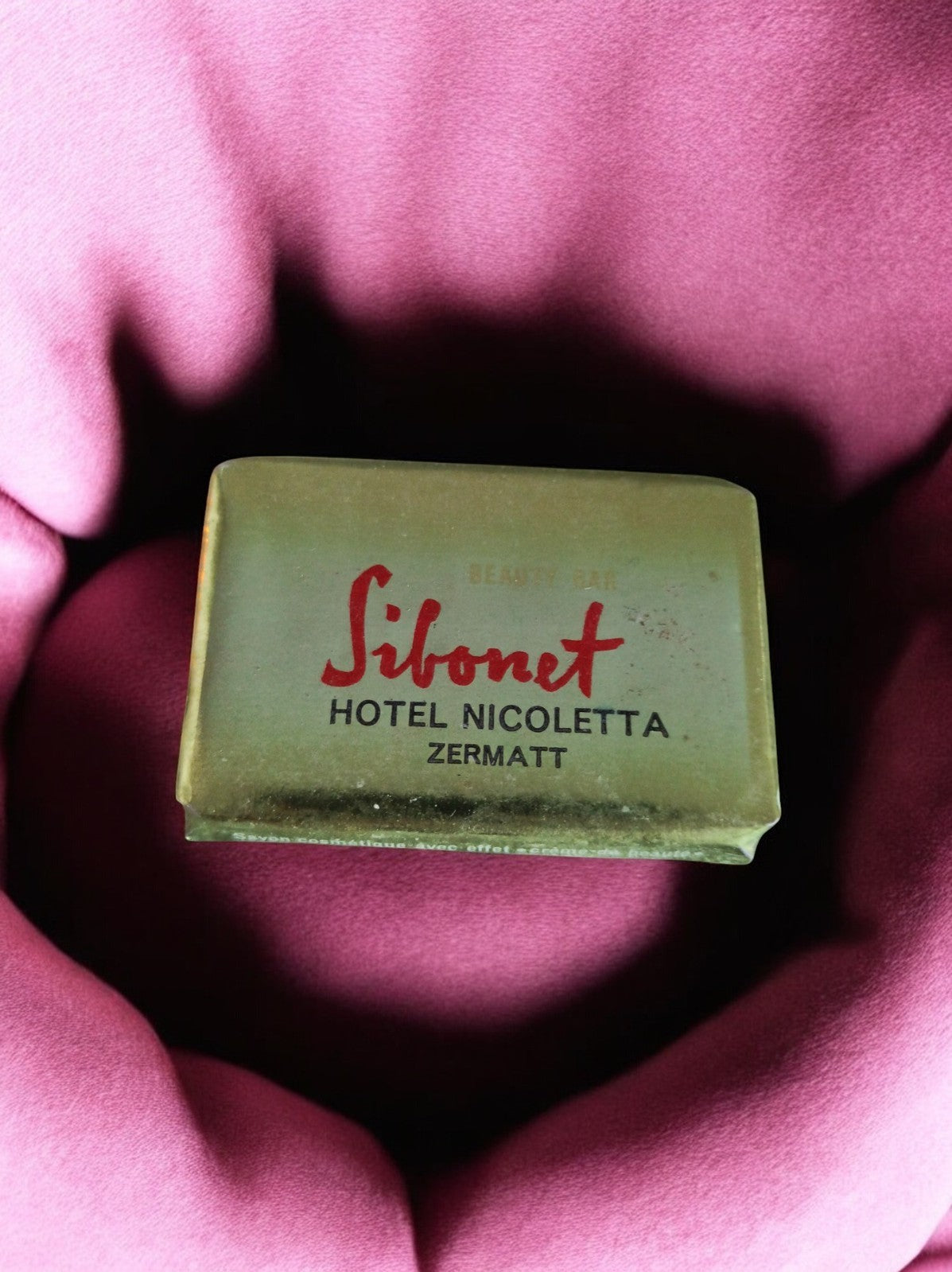 Savon hôtel vintage Sibonet Nicoletta Zermatt rétro emballage ancien
