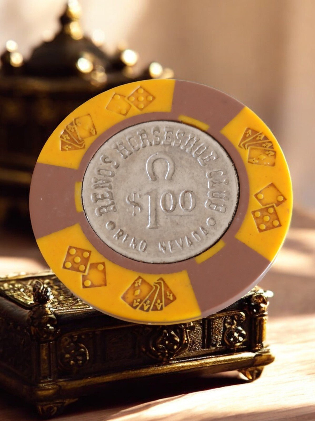 Jeton casino Reno Horseshoe Club $100 vintage Nevada poker
