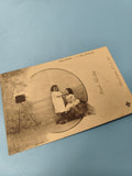 Carte postale ancienne CPA - Enfants studio photo - Vintage début XXe