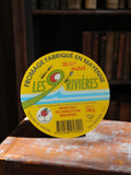 Étiquette fromagère vintage Les 9 Rivières Mayenne 1980s bio Montsurs