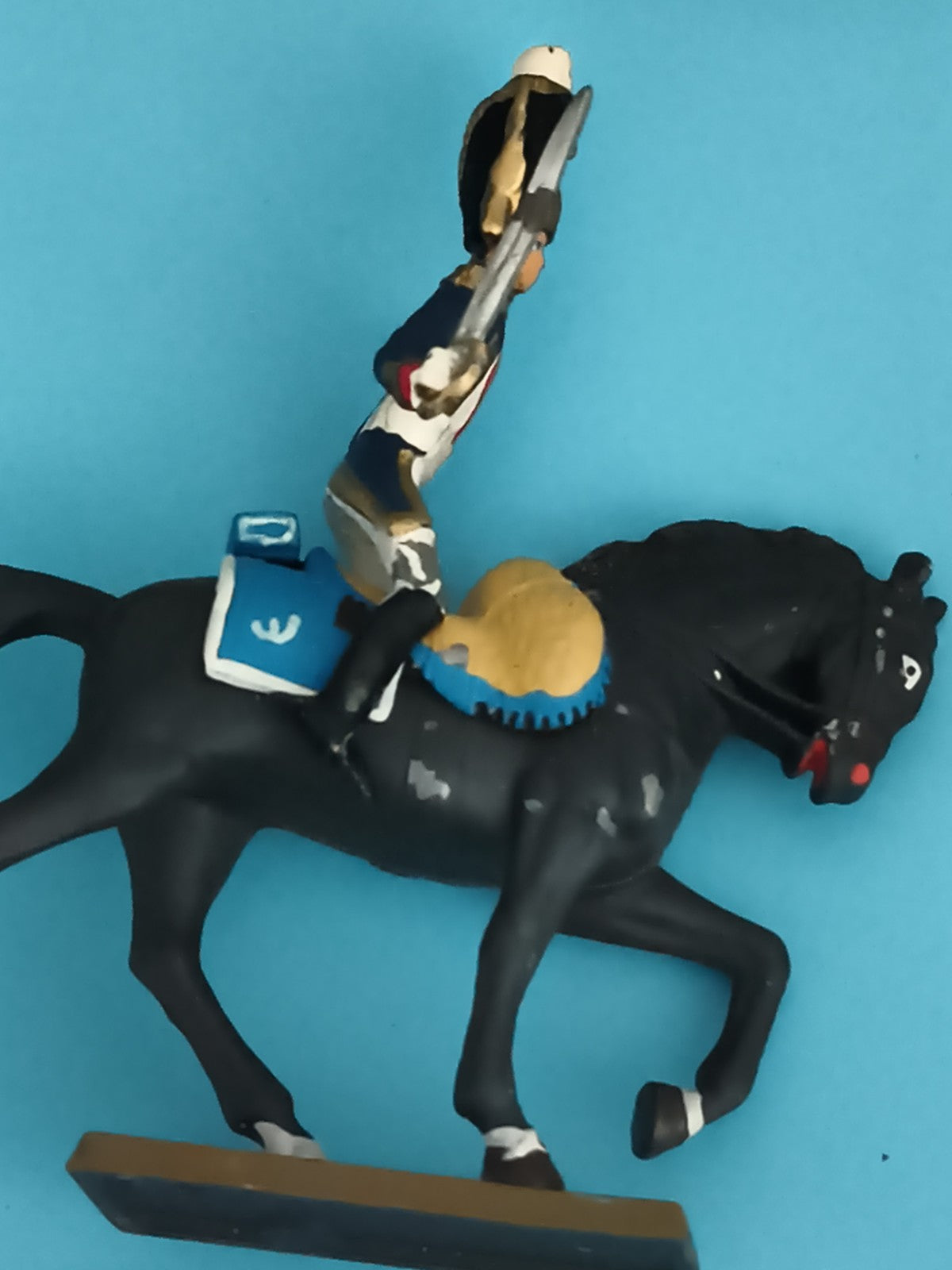 Figurine soldat à cheval ancienne plomb, cavalier Napoléon, peinture main