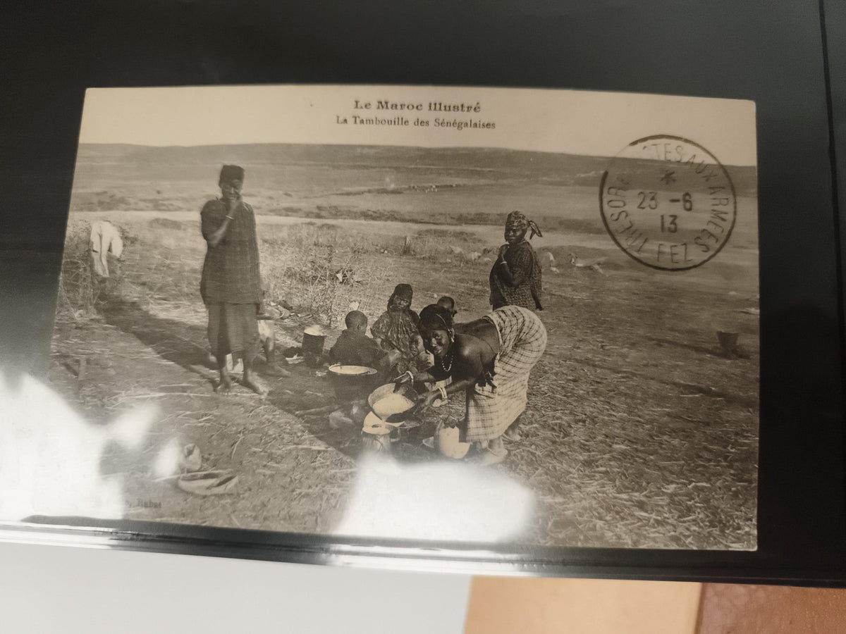 Carte postale Le Maroc Illustré La Tambouille des Sénégalaises 1913 tampon