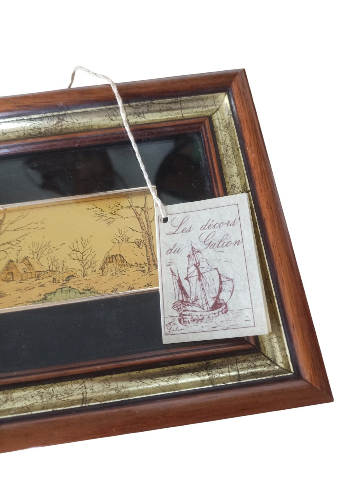 Decorative painting The decors of the Galion 23-carat gold antique vintage frame France