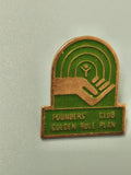 Vintage pin's Founders Club Golden Rule Plan vert main emblème collection