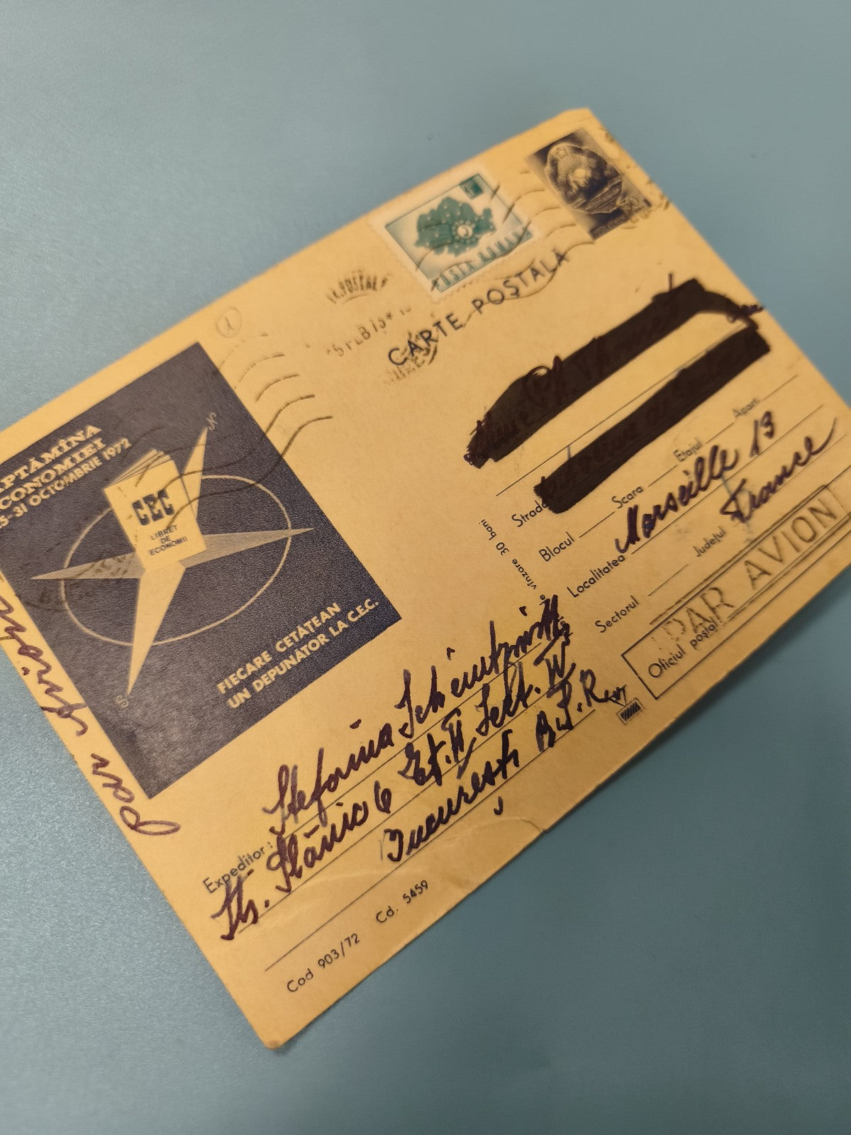 Enveloppe premier jour d?émission FDC avec timbres oblitérés et cachet avion