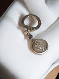 Porte-clés ancien vintage Saint Christophe, finition argentée, accessoire rétro