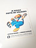 Vintage autocollant publicitaire ancien Patte de Velours rétro collection déco