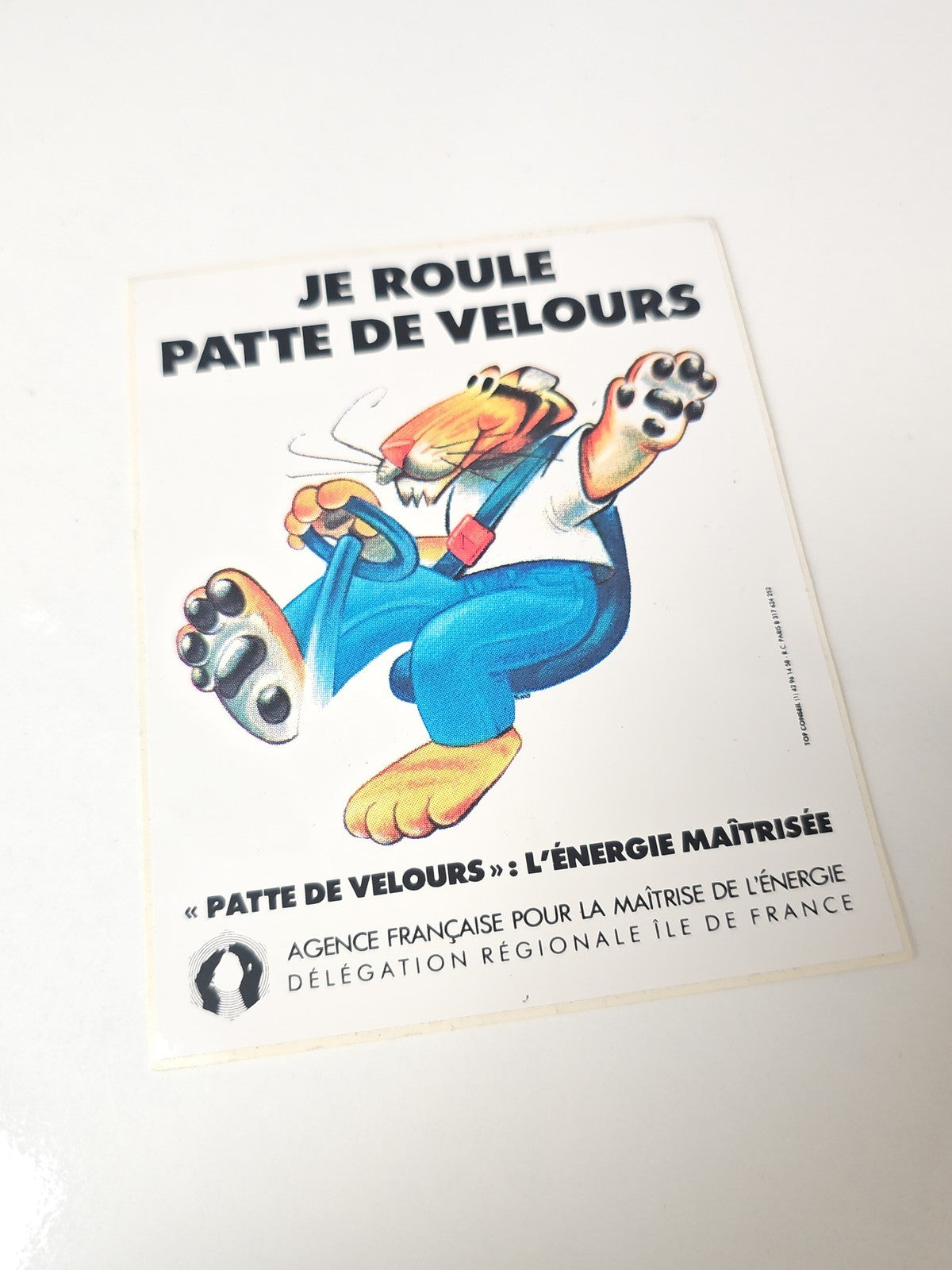 Vintage autocollant publicitaire ancien Patte de Velours rétro collection déco