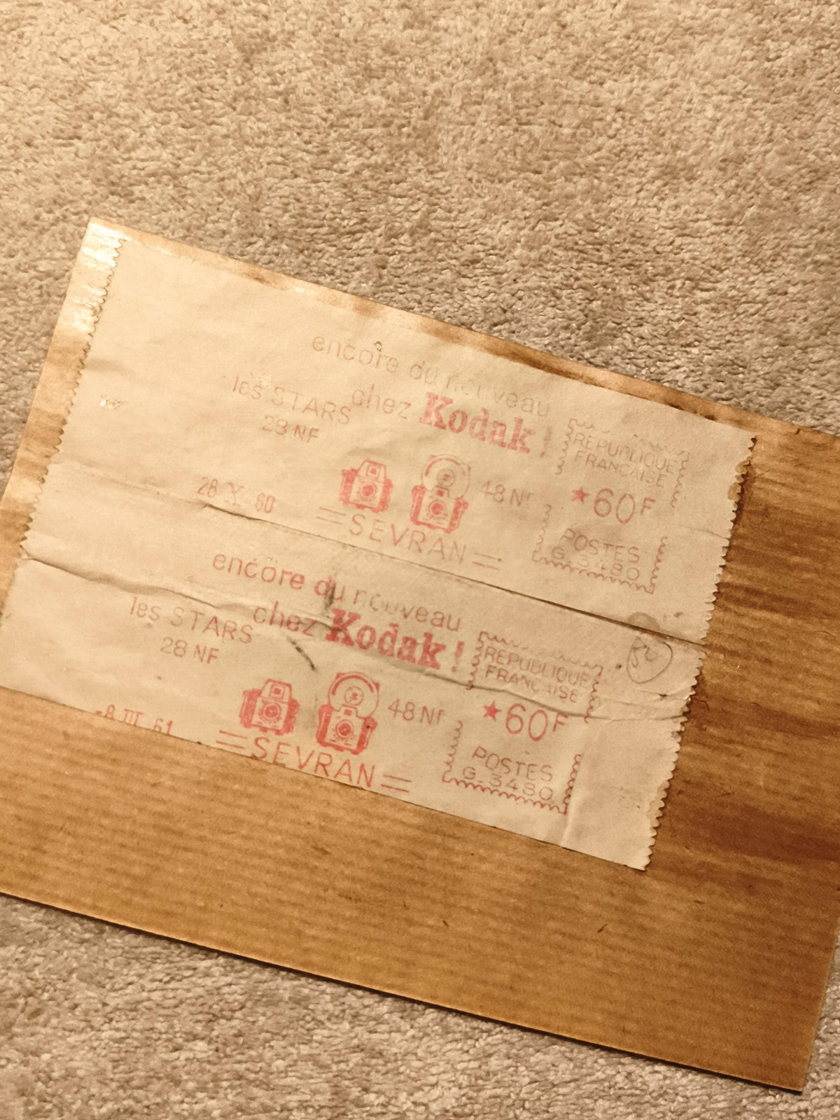 Lettre affranchie Kodak Sevran 1961 oblitération rouge philatélie France