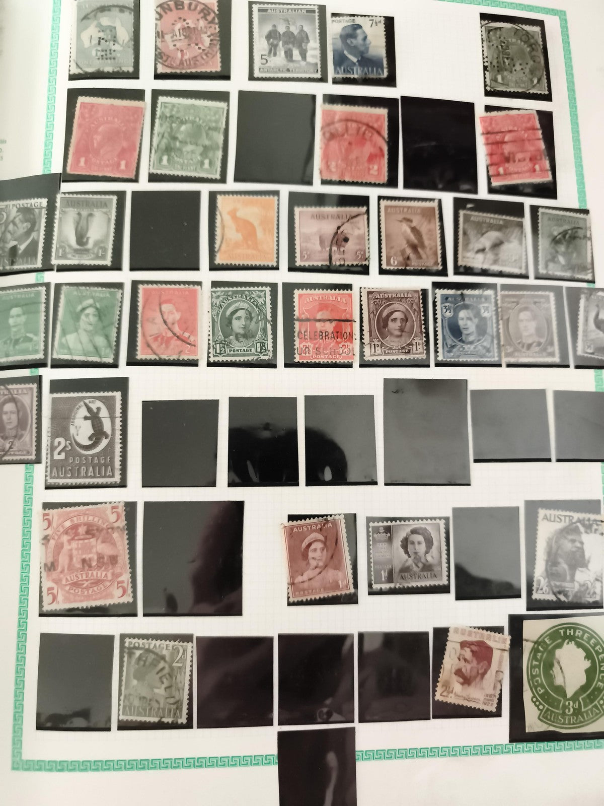 Timbres Australie oblitérés anciens kangourou reine roi philatélie lot